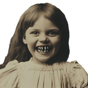 Needletooth Child Vinyl Car Decal Sticker – Waterproof & UV-Resistant 8"