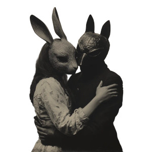 Mysterious Masked Couple Vinyl Car Decal Sticker – Waterproof & UV-Resistant 8"