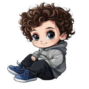 Chibi Bratz Boy Vinyl Car Decal Sticker – Waterproof & UV-Resistant 8"