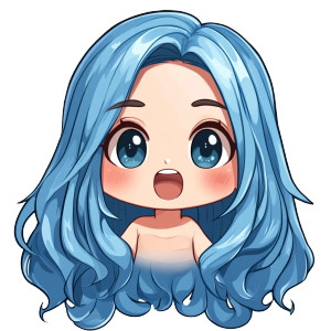 Chibi Blue Hair Vinyl Car Decal Sticker – Waterproof & UV-Resistant 8" Chibi Blue Hair Vinyl Car Decal Sticker – Waterproof & UV-Resistant 8"