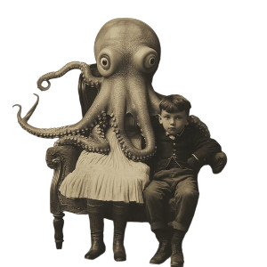 Vintage Octopus Portrait Vinyl Car Decal Sticker – Waterproof & UV-Resistant 8"