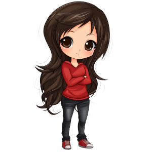 Cute Chibi Girl V5 Vinyl Car Decal Sticker – Waterproof & UV-Resistant 8" Cute Chibi Girl V5 Vinyl Car Decal Sticker – Waterproof & UV-Resistant 8"
