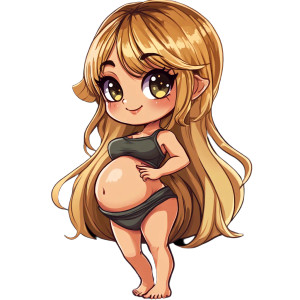 Pregnant Chibi Nft Vinyl Car Decal Sticker – Waterproof & UV-Resistant 8"