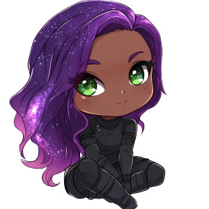 Galaxy Chibi Viera Vinyl Car Decal Sticker – Waterproof & UV-Resistant 8"