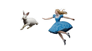 Alice Chasing Rabbit Vinyl Car Decal Sticker – Waterproof & UV-Resistant 8" Alice Chasing Rabbit Vinyl Car Decal Sticker – Waterproof & UV-Resistant 8"