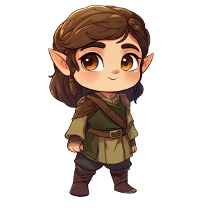 Chibi Halfling Child V2 Vinyl Car Decal Sticker – Waterproof & UV-Resistant 8"