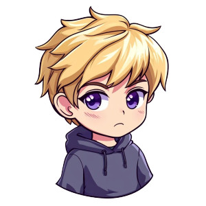 Blond Chibi Boy Vinyl Car Decal Sticker – Waterproof & UV-Resistant 8"