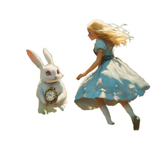 White Rabbit Encounter Vinyl Car Decal Sticker – Waterproof & UV-Resistant 8"