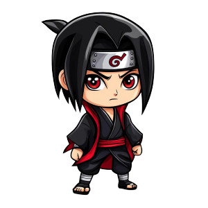Chibi Itachi Vinyl Car Decal Sticker – Waterproof & UV-Resistant 8"