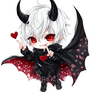 Chibi Love Demon Vinyl Car Decal Sticker – Waterproof & UV-Resistant 8"