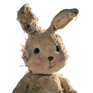 Worn Plush Rabbit Vinyl Car Decal Sticker – Waterproof & UV-Resistant 8"