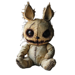 Terrifying Stuffed Bunny Vinyl Car Decal Sticker – Waterproof & UV-Resistant 8"