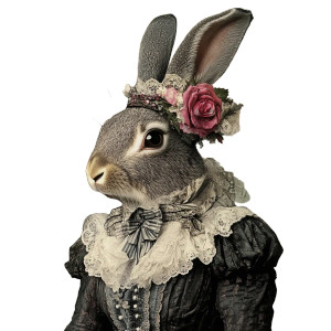 Victorian Rabbit-Lady Vinyl Car Decal Sticker – Waterproof & UV-Resistant 8" Victorian Rabbit-Lady Vinyl Car Decal Sticker – Waterproof & UV-Resistant 8"