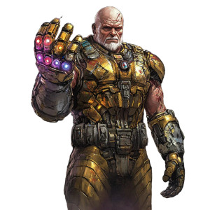 Futuristic Gladiator God Vinyl Car Decal Sticker – Waterproof & UV-Resistant 8"