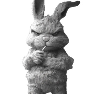 Angry Smoking Bunny Vinyl Car Decal Sticker – Waterproof & UV-Resistant 8" Angry Smoking Bunny Vinyl Car Decal Sticker – Waterproof & UV-Resistant 8"