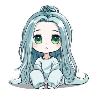 Chibi Sleepwear Character Vinyl Car Decal Sticker – Waterproof & UV-Resistant 8"