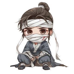 One-Eyed Chibi Soldier Vinyl Car Decal Sticker – Waterproof & UV-Resistant 8"