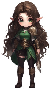 Chibi Elf Knight Vinyl Car Decal Sticker – Waterproof & UV-Resistant 8"