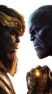 Wukong Vs Thanos Vinyl Car Decal Sticker – Waterproof & UV-Resistant 8"