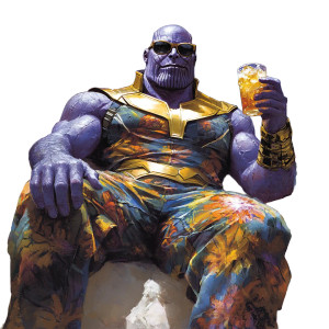 Cosmic Thanos Meme Vinyl Car Decal Sticker – Waterproof & UV-Resistant 8"