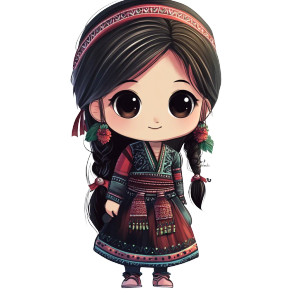 Hmong Chibi Girl Vinyl Car Decal Sticker – Waterproof & UV-Resistant 8" Hmong Chibi Girl Vinyl Car Decal Sticker – Waterproof & UV-Resistant 8"
