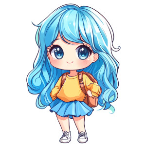 Chibi Anime Avatar V2 Vinyl Car Decal Sticker – Waterproof & UV-Resistant 8"