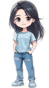 Chibi Hong Kong Woman Vinyl Car Decal Sticker – Waterproof & UV-Resistant 8"