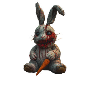 Creepy Stuffed Rabbit Vinyl Car Decal Sticker – Waterproof & UV-Resistant 8" Creepy Stuffed Rabbit Vinyl Car Decal Sticker – Waterproof & UV-Resistant 8"