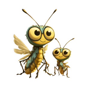 Insect Mom And Son Vinyl Car Decal Sticker – Waterproof & UV-Resistant 8"