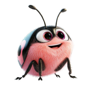 Pink Ladybug Character Vinyl Car Decal Sticker – Waterproof & UV-Resistant 8"