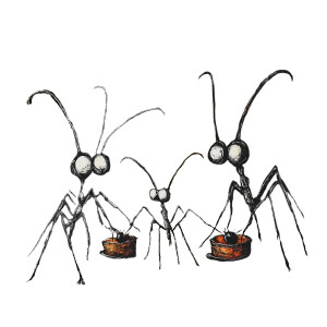 Ant Family Eating Vinyl Car Decal Sticker – Waterproof & UV-Resistant 8"