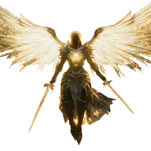 Radiant Aasimar Paladin Vinyl Car Decal Sticker – Waterproof & UV-Resistant 8"