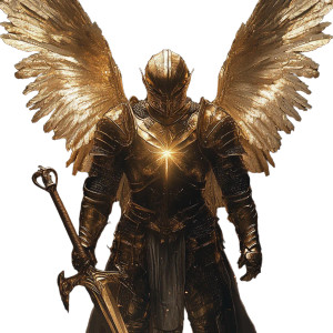 Golden Armored Templar Vinyl Car Decal Sticker – Waterproof & UV-Resistant 8"