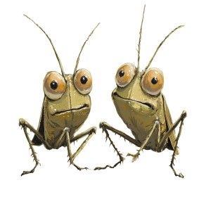 Cartoon Crickets Vinyl Car Decal Sticker – Waterproof & UV-Resistant 8"