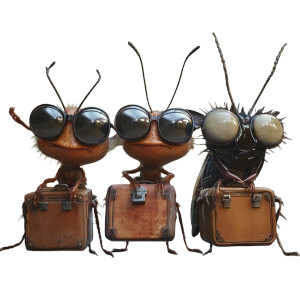 Pixar-Like Insect Friends Vinyl Car Decal Sticker – Waterproof & UV-Resistant 8"