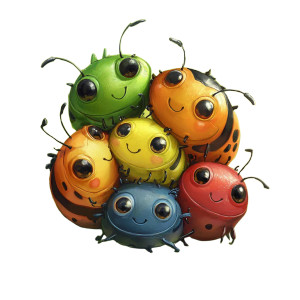 Cute Bugs Hugging Vinyl Car Decal Sticker – Waterproof & UV-Resistant 8"