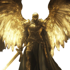 Golden Angel Warrior Vinyl Car Decal Sticker – Waterproof & UV-Resistant 8"