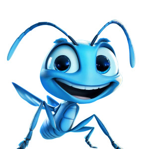 Cheerful Blue Ant Vinyl Car Decal Sticker – Waterproof & UV-Resistant 8"