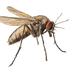 Mosquito Sketch Vinyl Car Decal Sticker – Waterproof & UV-Resistant 8"