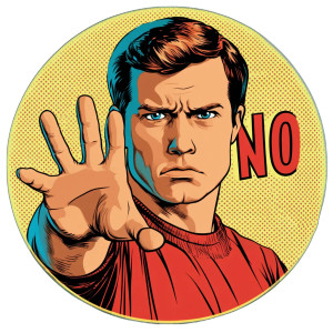 Man Saying No Vinyl Car Decal Sticker – Waterproof & UV-Resistant 8"