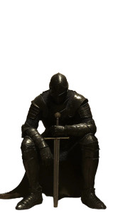 Black Knight Kneeling Vinyl Car Decal Sticker – Waterproof & UV-Resistant 8"