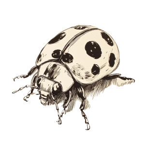 Ladybug Drawing Vinyl Car Decal Sticker – Waterproof & UV-Resistant 8"