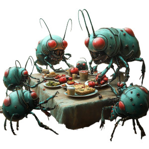 Virus Bugs Lunch Vinyl Car Decal Sticker – Waterproof & UV-Resistant 8"