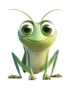 Pixar Style Grasshopper Vinyl Car Decal Sticker – Waterproof & UV-Resistant 8"