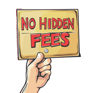 No Hidden Fees Sign Vinyl Car Decal Sticker – Waterproof & UV-Resistant 8"