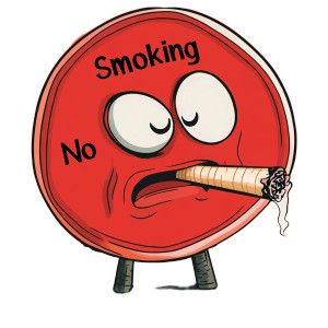 Angry Cigarette Sign Vinyl Car Decal Sticker – Waterproof & UV-Resistant 8"