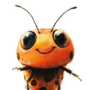 Cute Bug Smiling Vinyl Car Decal Sticker – Waterproof & UV-Resistant 8"