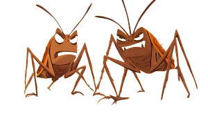 Angry Cartoon Grasshoppers Vinyl Car Decal Sticker – Waterproof & UV-Resistant 8"