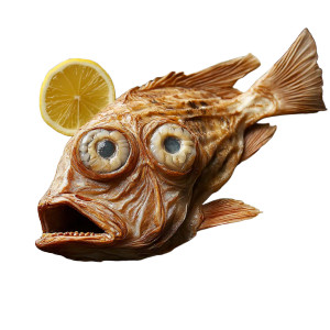 Surreal Fish Plate Vinyl Car Decal Sticker – Waterproof & UV-Resistant 8"