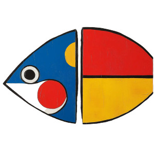 Mondrian Fish Vinyl Car Decal Sticker – Waterproof & UV-Resistant 8"